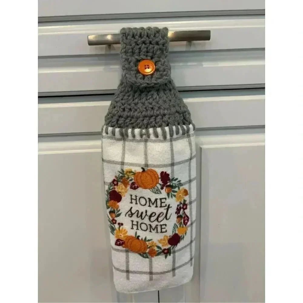 Crochet Top Kitchen Towel- Home Sweet Home